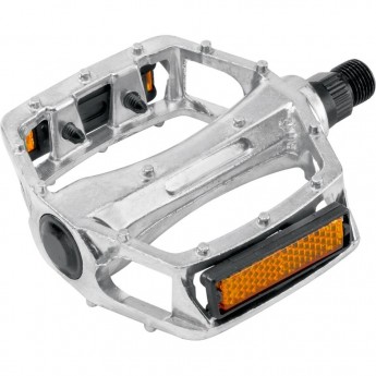 Педали BLF-B7 ось 9/16" со светоотражателями, алюминиевые серебристые