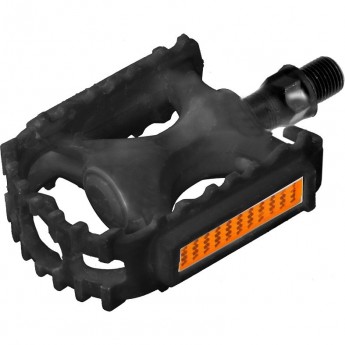 Педали FP-628 Feimin ось 9/16" со светоотражателями, пластиковые чёрные