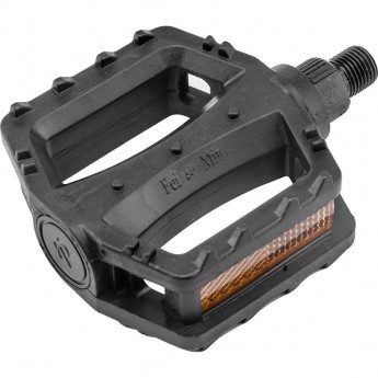 Педали FP-651, для детских велосипедов, ось 1/2" со светоотражателями, пластиковые чёрные,