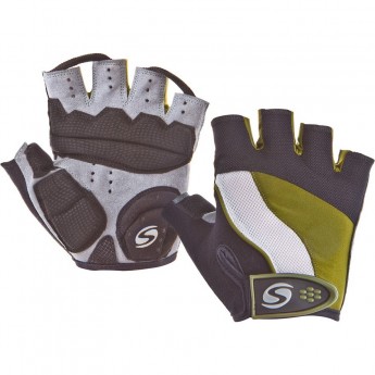 Велоперчатки STELS SCG 46-0078 зелёно-бело-серые p. M