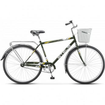 Велосипед STELS Navigator 28" 300 С Z010 (с корзиной) (LU101059) оливковый, 2023 Велосипед STELS Navigator 28" 300 С Z010 (с корзиной) (LU101059) оливковый, 2023